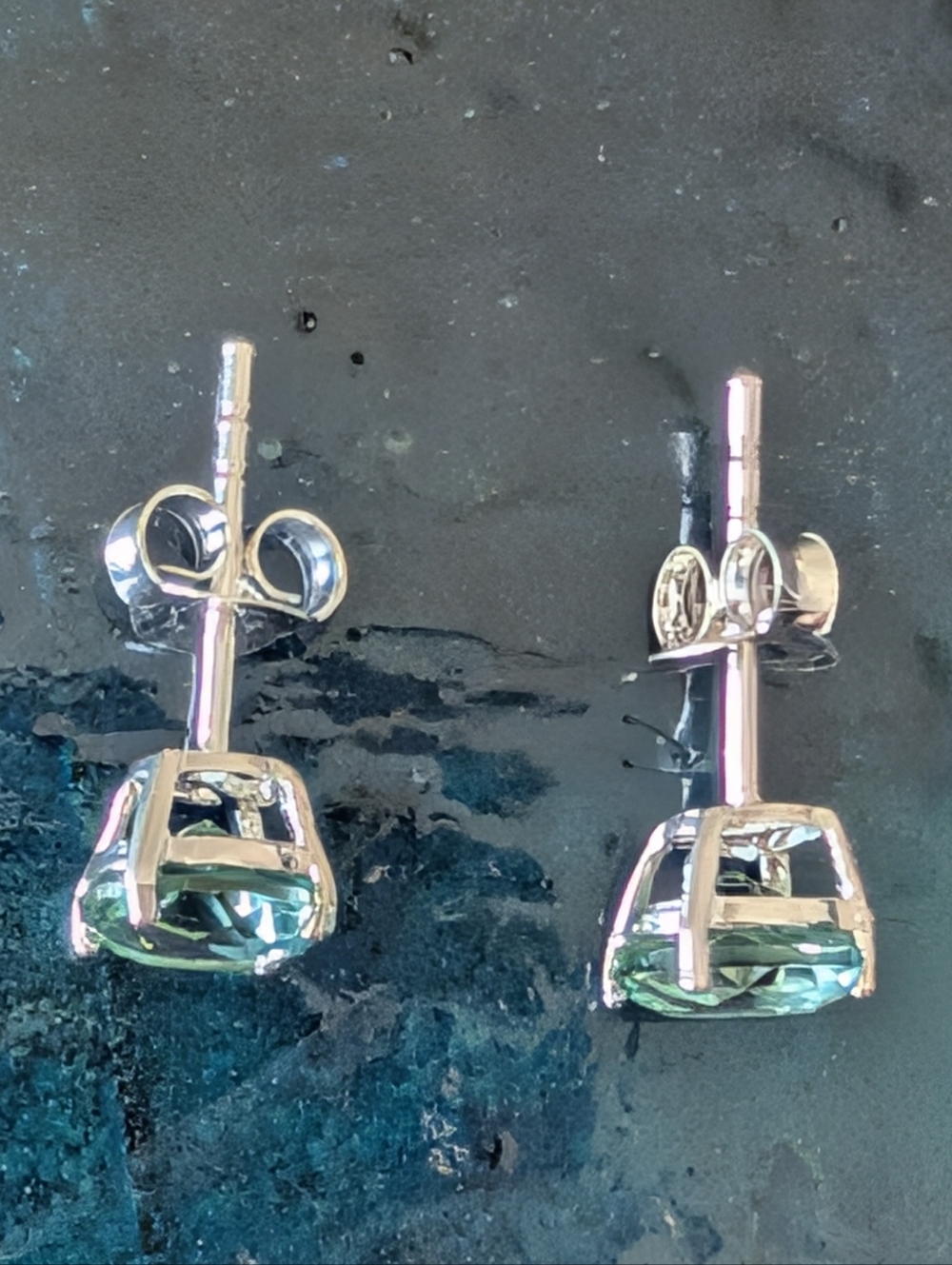 Brilliant Genuine Aquamarine Sterling Silver Stud Earrings 🆕 - Picture 4 of 8
